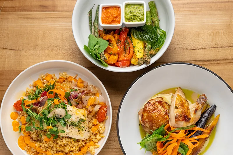 Food on display at The Grille at the Chateau