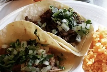 La Mexicana Carne Asada Tacos on a plate