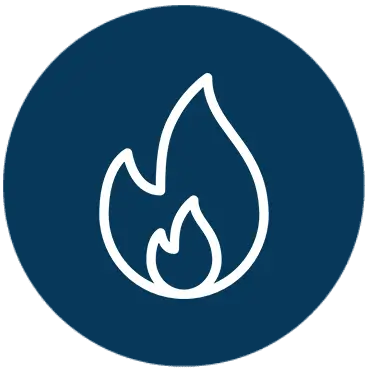 Icon showing fire