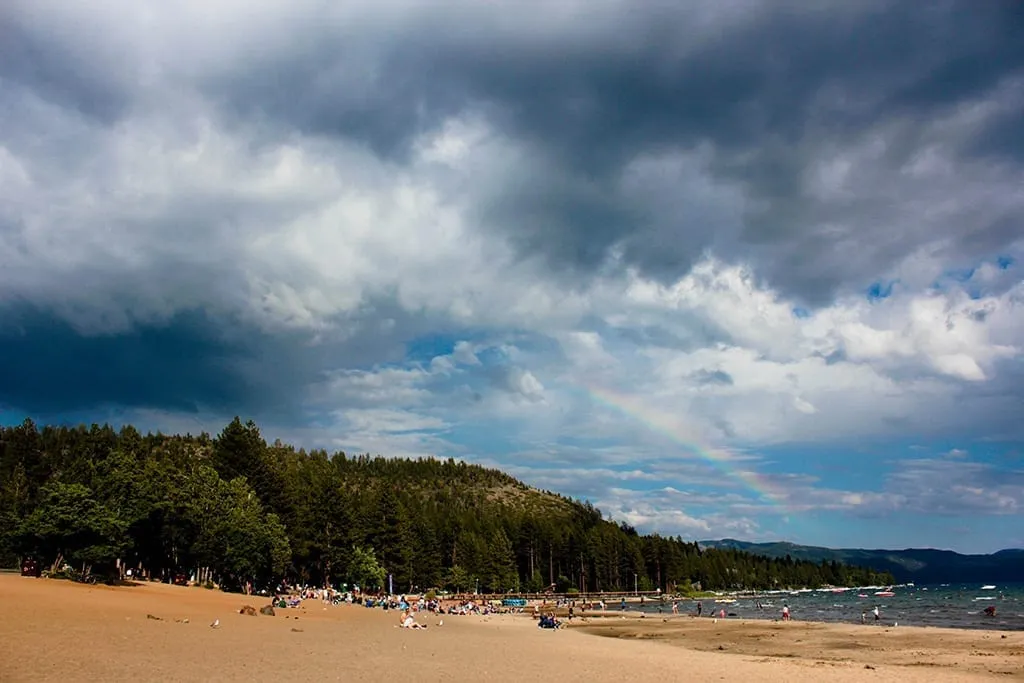 Kings beach on a cloudy day