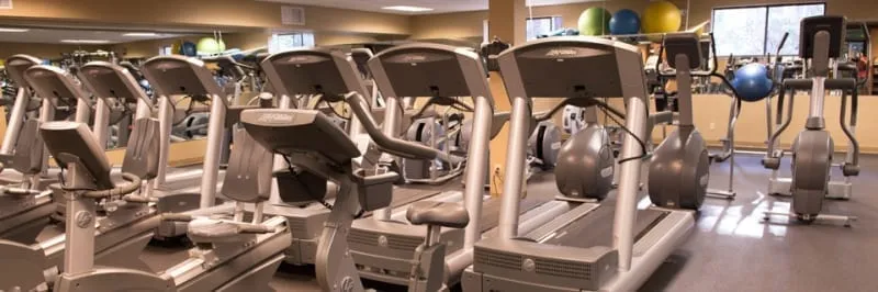 Interior shot of the gyms treadmills