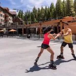 Kids roller skating in Lake Tahoe