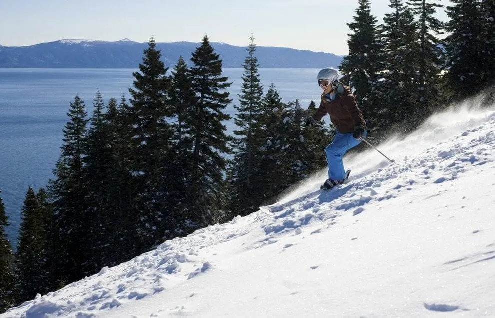 Downhill skiing in Homewood Mountain Lake Tahoe