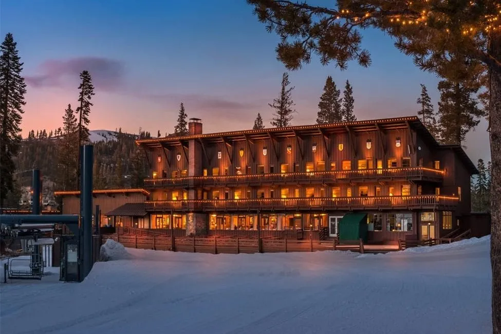 Exterior of a historic resort in Lake Tahoe