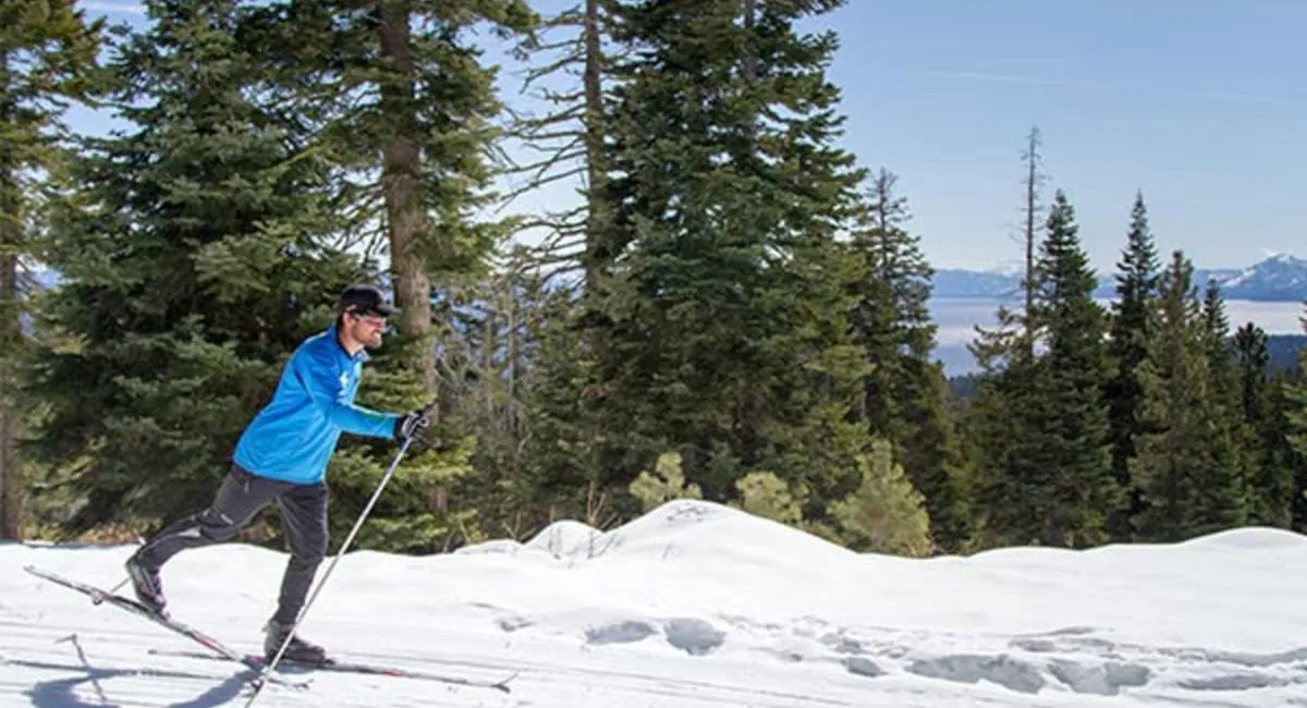 Northstar Cross Country skier enjoying a sunny day