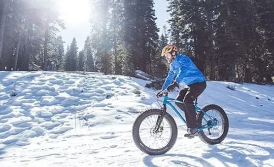 Riding a Northstar Fat Bike on the snowy trails