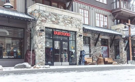 Exterior of the Burton shop in town