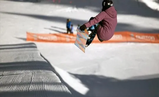 Person catching some air at the Northstar Terrain Parks