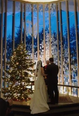 Wedding ceremony at the Squaw Valley Chapel UNited Church