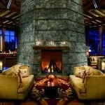 Cozy fireside lounge at The Ritz-Carlton, Lake Tahoe