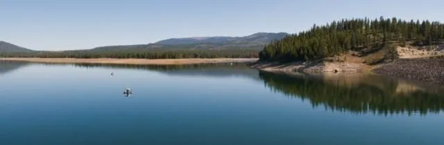 Shot of smooth water on the hiking loop