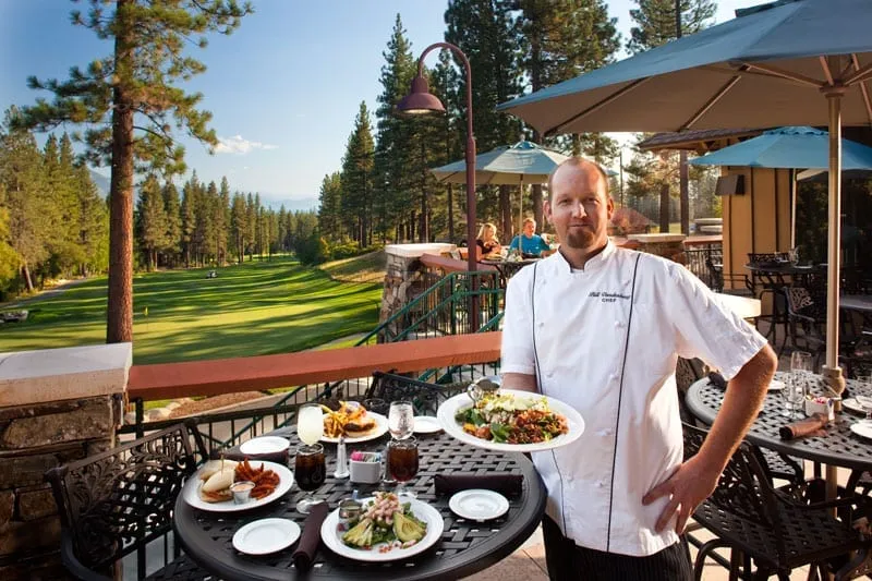 Chef and food at the Golf Course Lake Tahoe
