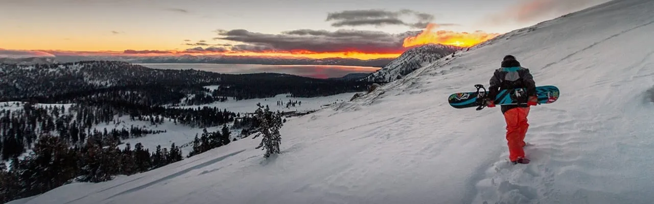 Snowy Mountain back country in Lake Tahoe