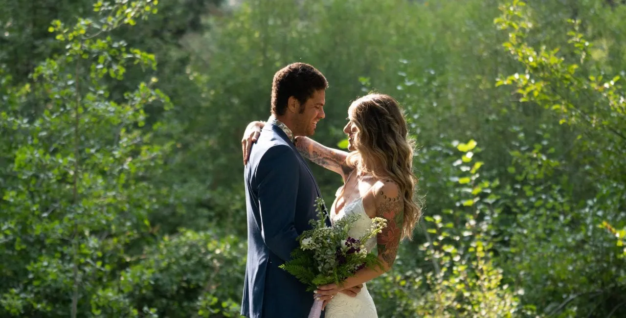 Couple on their Wedding Day in Lake Tahoe