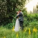 Bride and Groom Kissing Outdoors in North Lake Tahoe