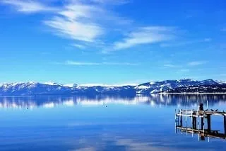 Beautiful image of the lake at Lake Tahoe in Winter