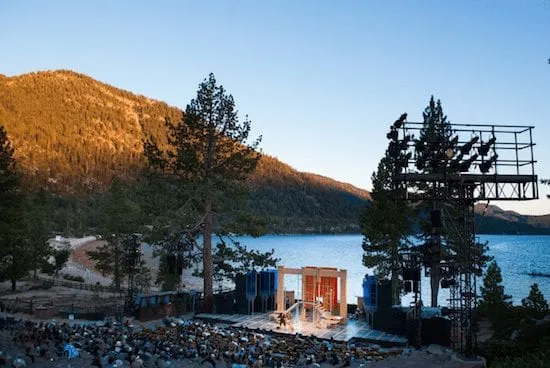 The stage at Sand Harbor State Park for the Lake Tahoe Shakespeare Festival