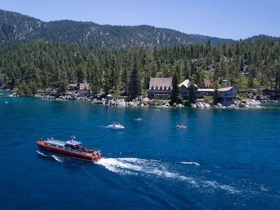 Thunderbird Yacht transporting guests in classic Tahoe style