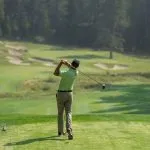 Aerial shot of the Tahoe Donner Gold Course tee off