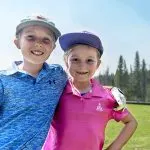 Two kids at the Tahoe Donner Gold Course