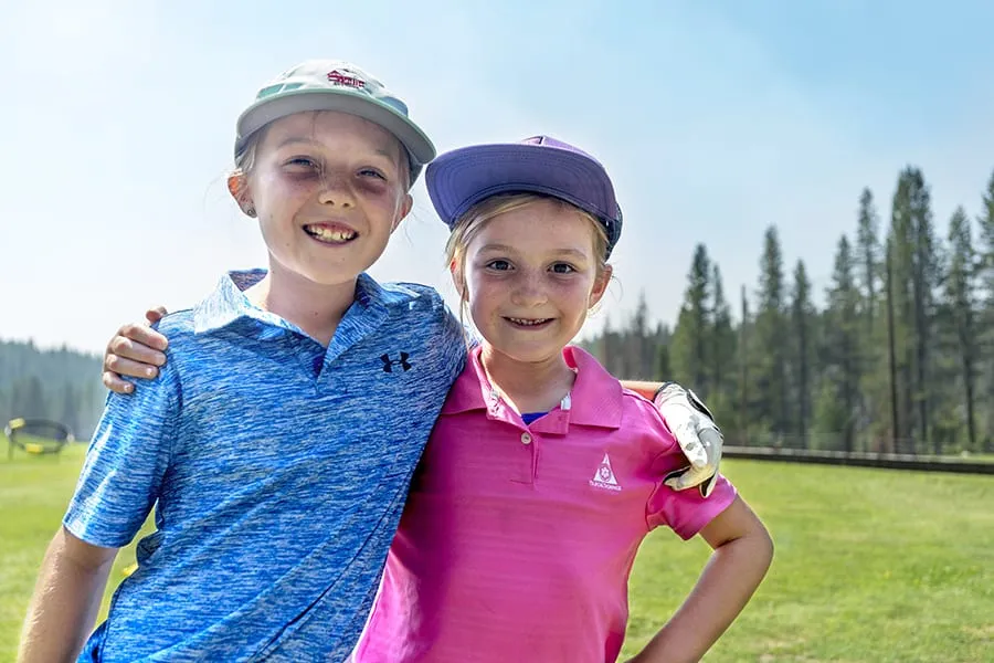 Two kids at the Tahoe Donner Gold Course