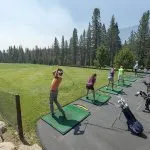 Aerial shot of the Tahoe Donner Gold Course hitting range