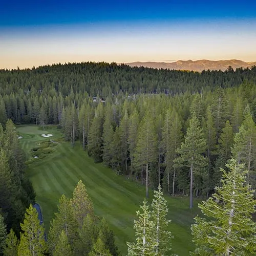 Aerial shot of the Tahoe Donner Gold Coucre