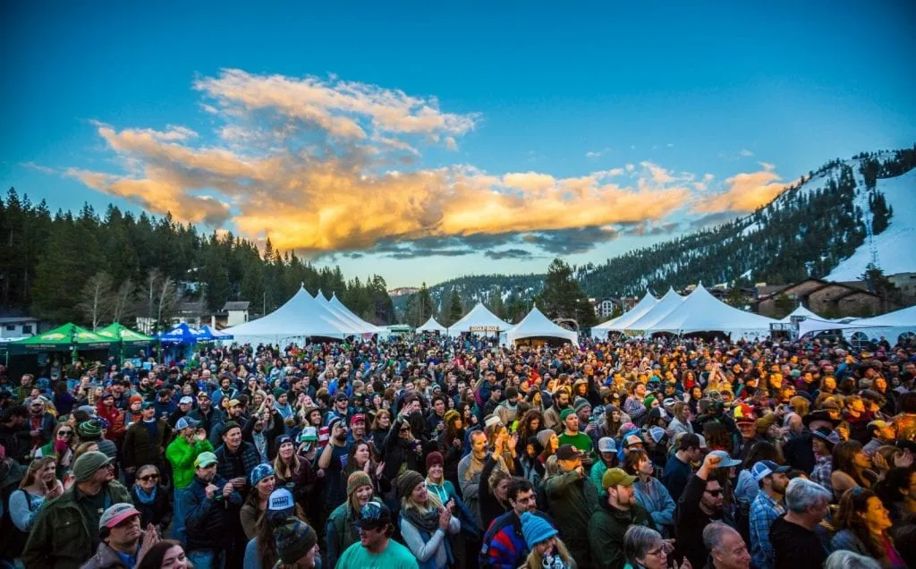 Huge crowd gathered for a Lake Tahoe music festival