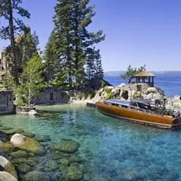Boat docked in Emerald Bay