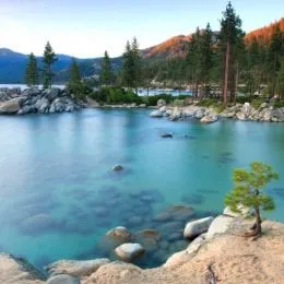 Image of the crystal blue cove in North Lake Tahoe