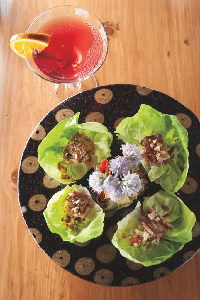 Lettuce cups at Wolfdales restaurant in Lake Tahoe