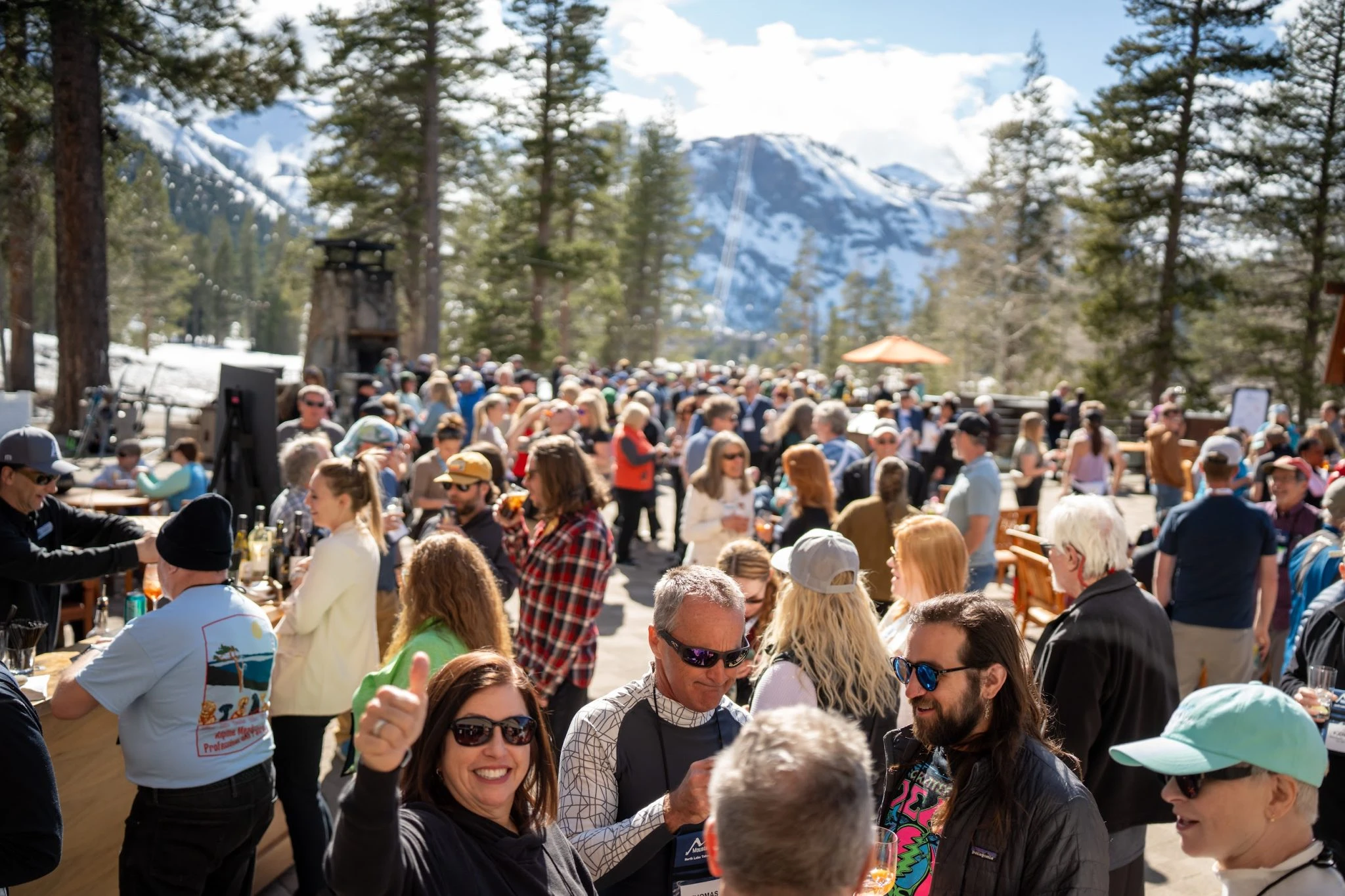 People enjoying a Lake Tahoe Event outside