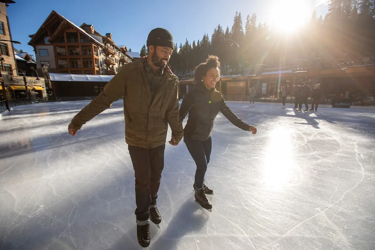 People ice skating in Lake Tahoe
