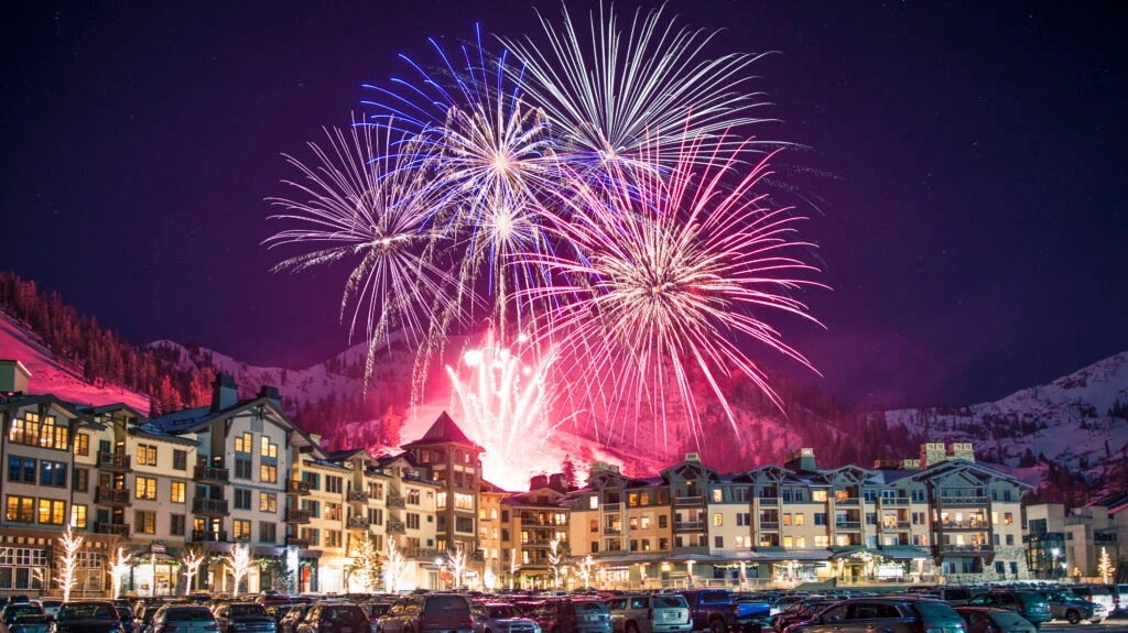 Fireworks over Lake Tahoe during the Holidays